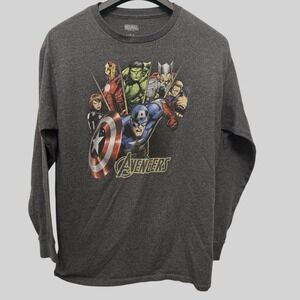 Marvel Avengers YOUTH size Large Grey Long Sleeve T‎ Shirt